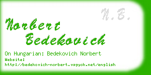 norbert bedekovich business card